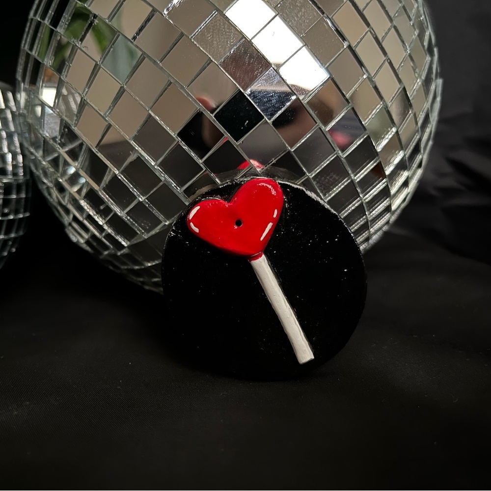 Red Heart Lollipop Incense Holder